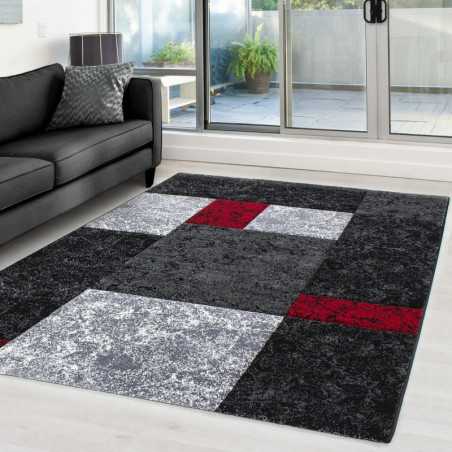 Tapis 3D moderne designe découpe de contour Hawaii 1330 ROUGE