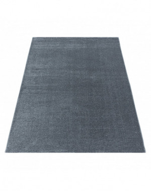 Monochroom laagpolig woonkamerkleed, zachte pool, zilverkleurig