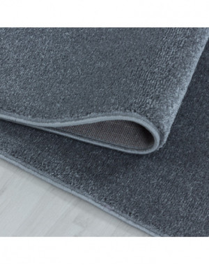 Monochroom laagpolig woonkamerkleed, zachte pool, zilverkleurig