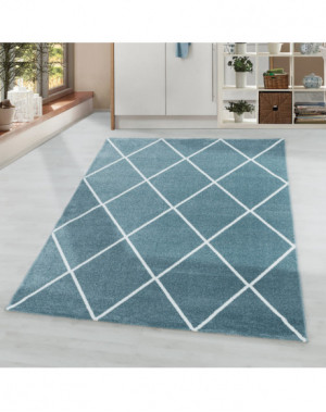 Tapis de salon Tapis à poil ras Motif de diamant Couleur Bleu