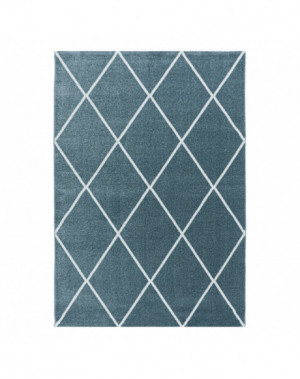 Tapis de salon Tapis à poil ras Motif de diamant Couleur Bleu