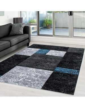 Modern 3D-tapijt met contourgesneden design, Hawaii 1330 TURQUOISE