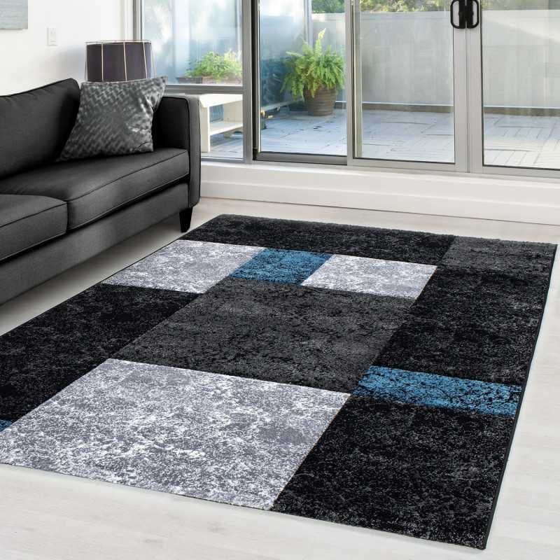 Modern 3D-tapijt met contourgesneden design, Hawaii 1330 TURQUOISE