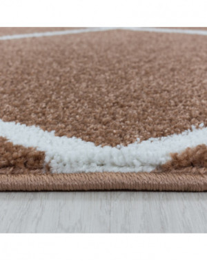 Woonkamerkleed, laagpolig, ruitpatroon, kleur Terra