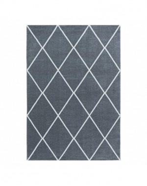 Woonkamerkleed, laagpolig, ruitpatroon, zilverkleurig