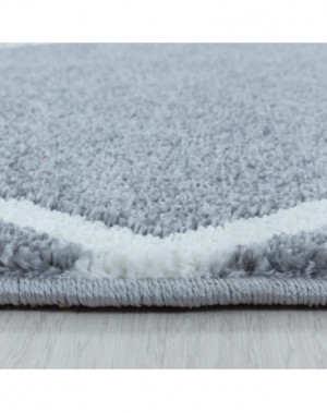 Woonkamerkleed, laagpolig, ruitpatroon, zilverkleurig