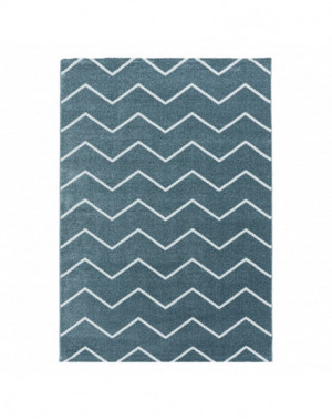 Tapis de salon Tapis à poil ras Motif de vagues lignes Couleur Bleu