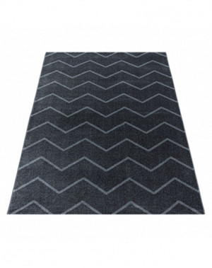 Tapis de salon Tapis à poil ras Motif de vagues lignes Couleur Gris