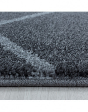 Tapis de salon Tapis à poil ras Motif de vagues lignes Couleur Gris