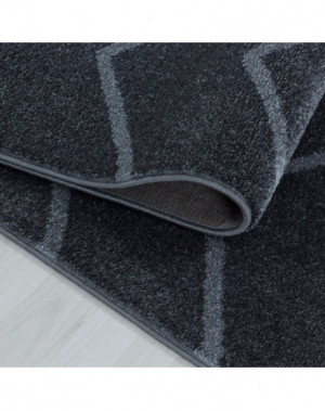 Tapis de salon Tapis à poil ras Motif de vagues lignes Couleur Gris