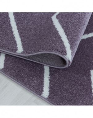 Tapis de salon Tapis à poil ras Motif de vagues lignes Couleur Violet