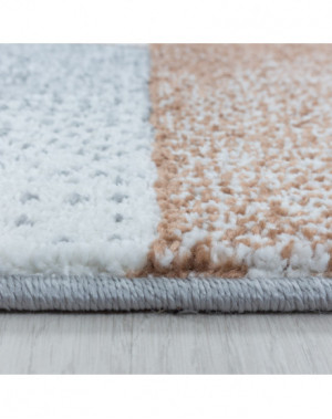 Tapis de salon Tapis à poil ras Motif de géométrique Couleur Terra