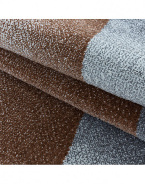 Woonkamerkleed, laagpolig kleed, geometrisch patroon, kleur Terra