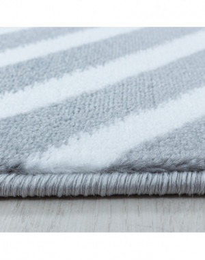 Designer vloerkleed voor de woonkamer, laagpolig, Diamantes-patroon, zachte pool, grijs