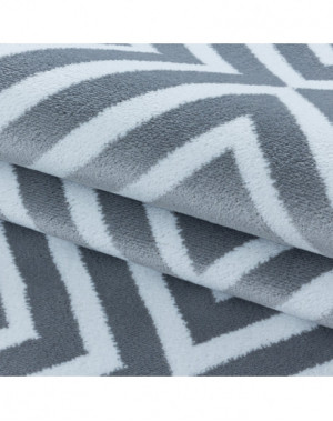 Designer vloerkleed voor de woonkamer, laagpolig, Diamantes-patroon, zachte pool, grijs