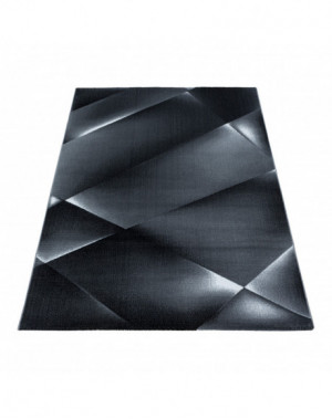 Design vloerkleed voor de woonkamer, laagpolig, abstract patroon, zachte pool, zwart