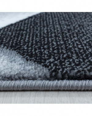 Design vloerkleed voor de woonkamer, laagpolig, abstract patroon, zachte pool, zwart