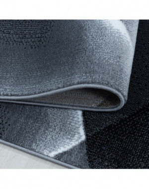 Tapis design de salon Tapis à poil ras Abstrait à motifs Poil souple Noir