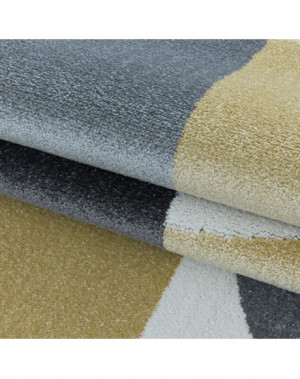 Woonkamerkleed, laagpolig, abstract ontwerp, postcode, zachte pool, geel