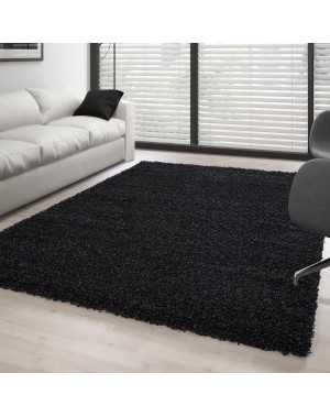 Hoogpolig vloerkleed, effen kleur: antraciet.