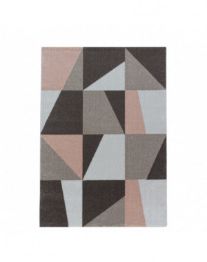 Tapis de salon Tapis à poil ras modèle trapéziste triangle zipcode Rose