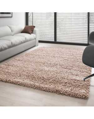 Hoogpolig vloerkleed, effen kleur BEIGE