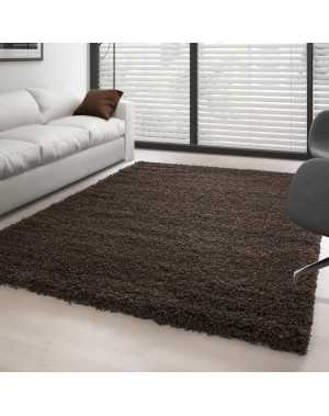 Hoogpolig vloerkleed, effen kleur BRUIN