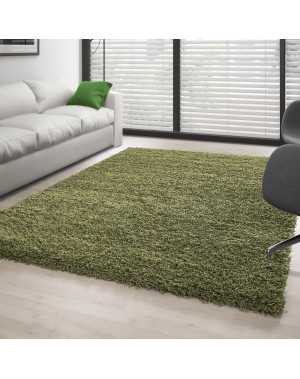 Hoogpolig vloerkleed, effen groen