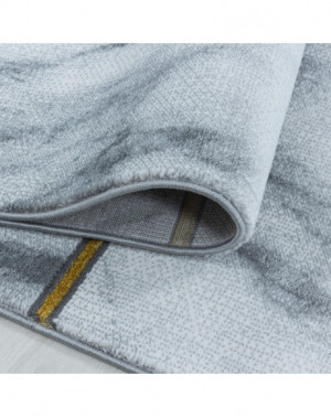 Designer vloerkleed met korte pool, woonkamerkleed, vierkant marmerpatroon, goudkleur