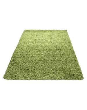 Hoogpolig vloerkleed, effen groen