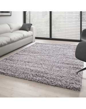 Tapis Shaggy pile longue couleur unique GRIS CLAIRE