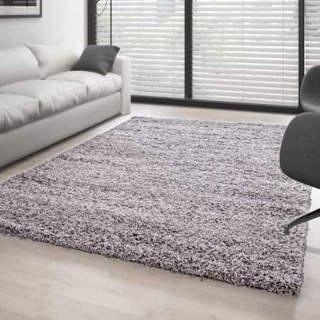 Tapis Shaggy pile longue couleur unique GRIS CLAIRE