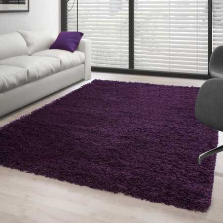 Tapis Shaggy pile longue couleur unique VIOLET