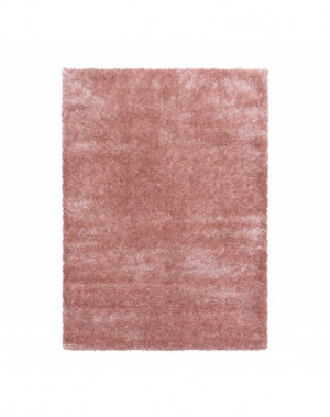 Modern, zacht, hoogpolig vloerkleed met 50 mm lange pool in roze.