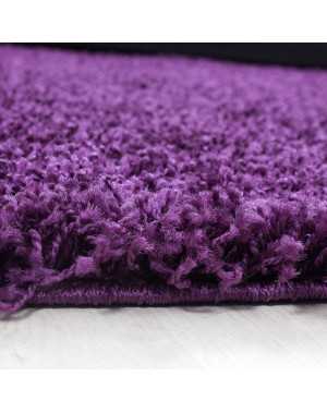 Hoogpolig vloerkleed, effen kleur, paars