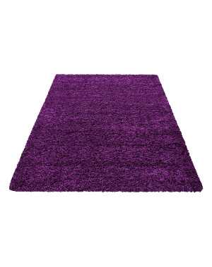 Hoogpolig vloerkleed, effen kleur, paars