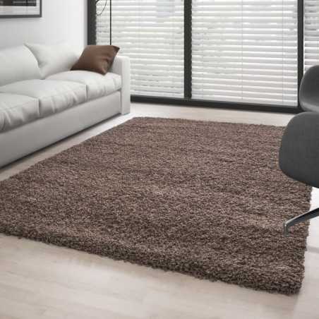 Tapis Shaggy pile longue couleur unique MOCCA
