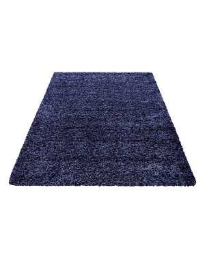Hoogpolig vloerkleed, effen kleur, donkerblauw