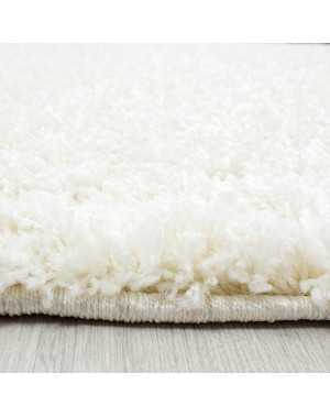 Hoogpolig vloerkleed, effen kleur, poolhoogte 5 cm, crèmekleurig