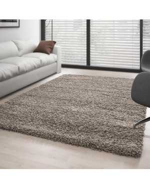 Hoogpolig vloerkleed, effen kleur, taupe