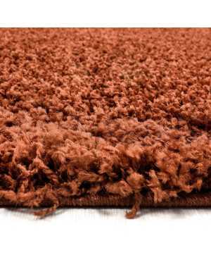 Hoogpolig vloerkleed, effen kleur TERRACOTTA