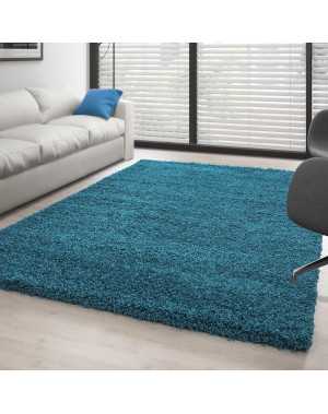 Hoogpolig vloerkleed, effen kleur TURKOOIS