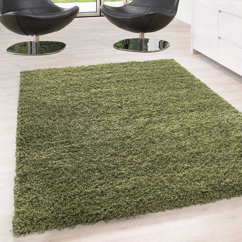 Hoogpolig vloerkleed, effen kleur, poolhoogte 5 cm, GROEN