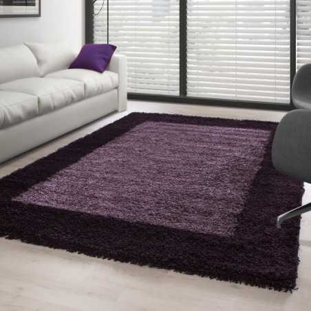 Tapis Shaggy pile longue designe VIOLET-VIOLET FONCE
