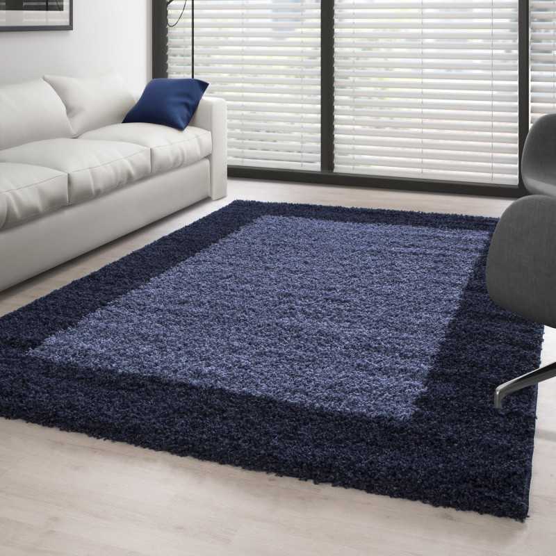 Hoogpolig vloerkleed, design 2, kleur: donkerblauw-blauw