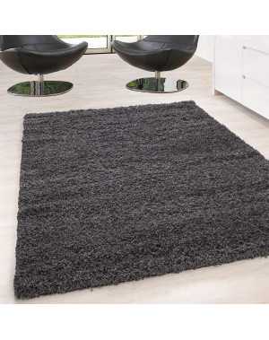 Tapis Shaggy pile longue couleur unique Hauteur de pile 5cm GRIS