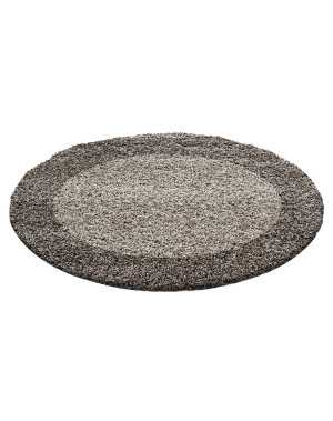 Hoogpolig vloerkleed met lange pool, tweekleurig ontwerp, taupe-mokka