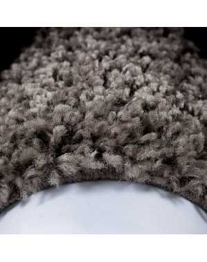 Hoogpolig vloerkleed met lange pool, tweekleurig ontwerp, taupe-mokka