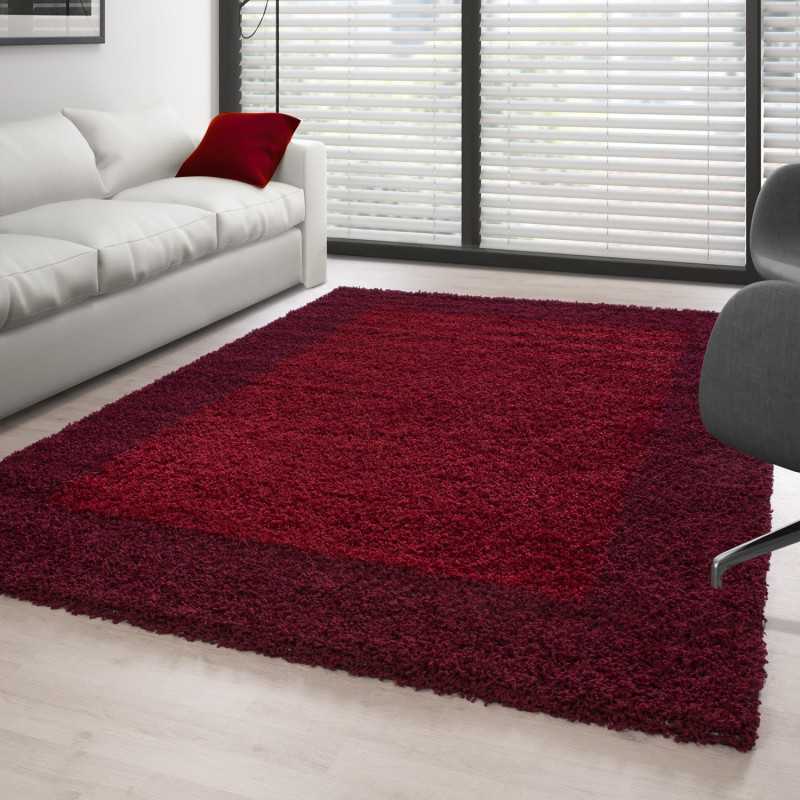 Hoogpolig vloerkleed, design 2, kleur rood-bordeauxrood