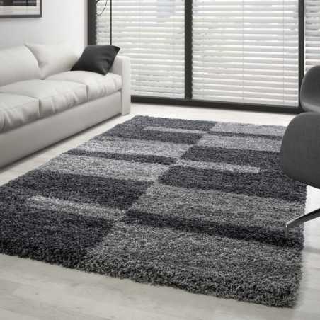Tapis Gala Shaggy designe pile longue Gris-Gris Clair